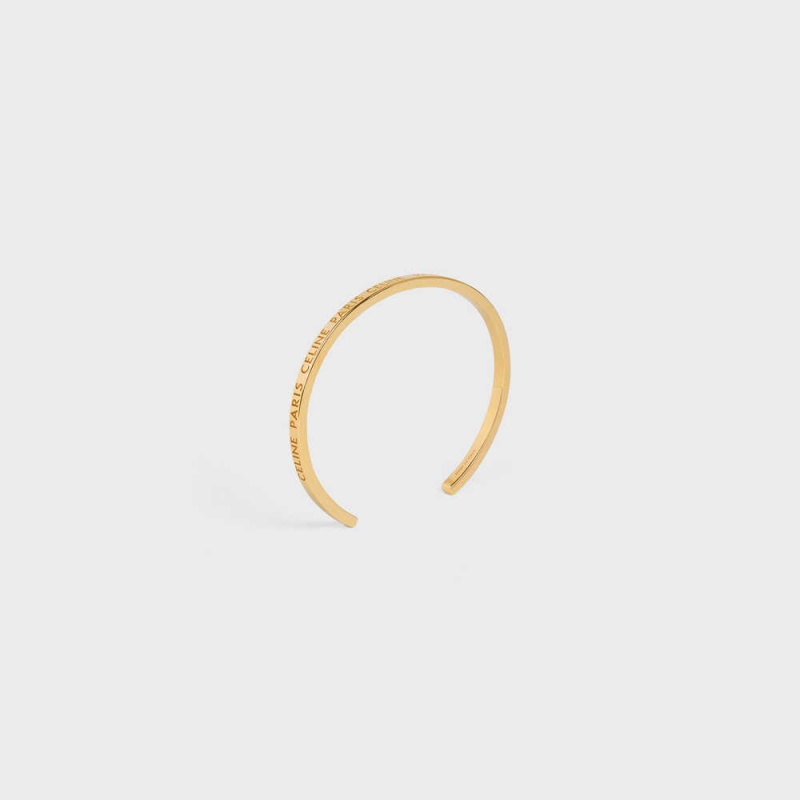 Celine Paris Thin Cuff in Brass with Gold Finish Bracelets Gold | CL-592215