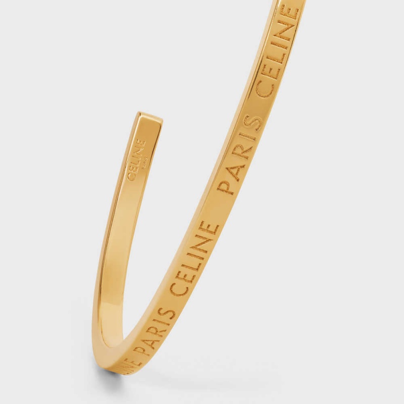 Celine Paris Thin Cuff in Brass with Gold Finish Bracelets Gold | CL-592215