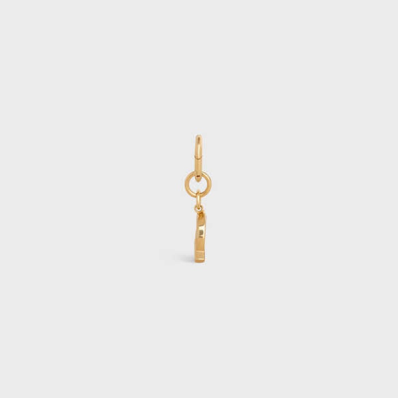 Celine Q CHARM in Brass Leather Goods Accessories Gold | CL-592936