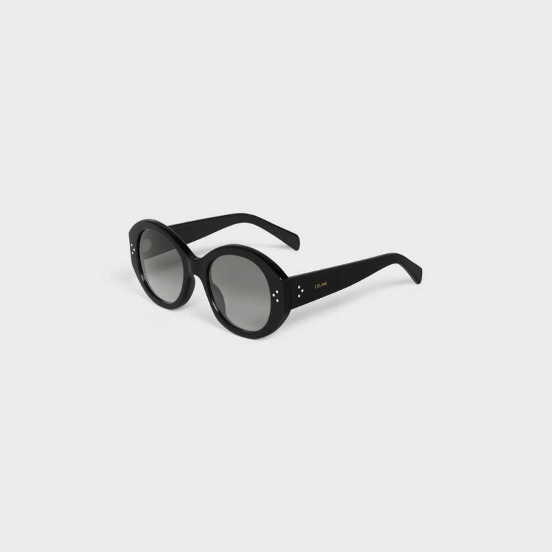 Celine Round S240 in Acetate Sunglasses Black | CL-592432