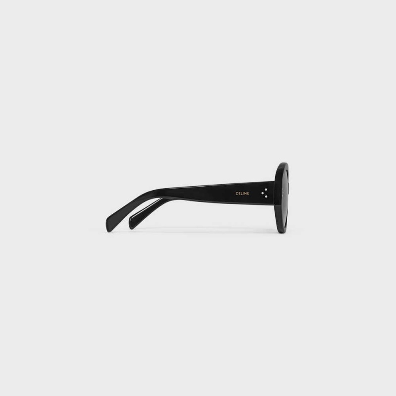 Celine Round S240 in Acetate Sunglasses Black | CL-592432