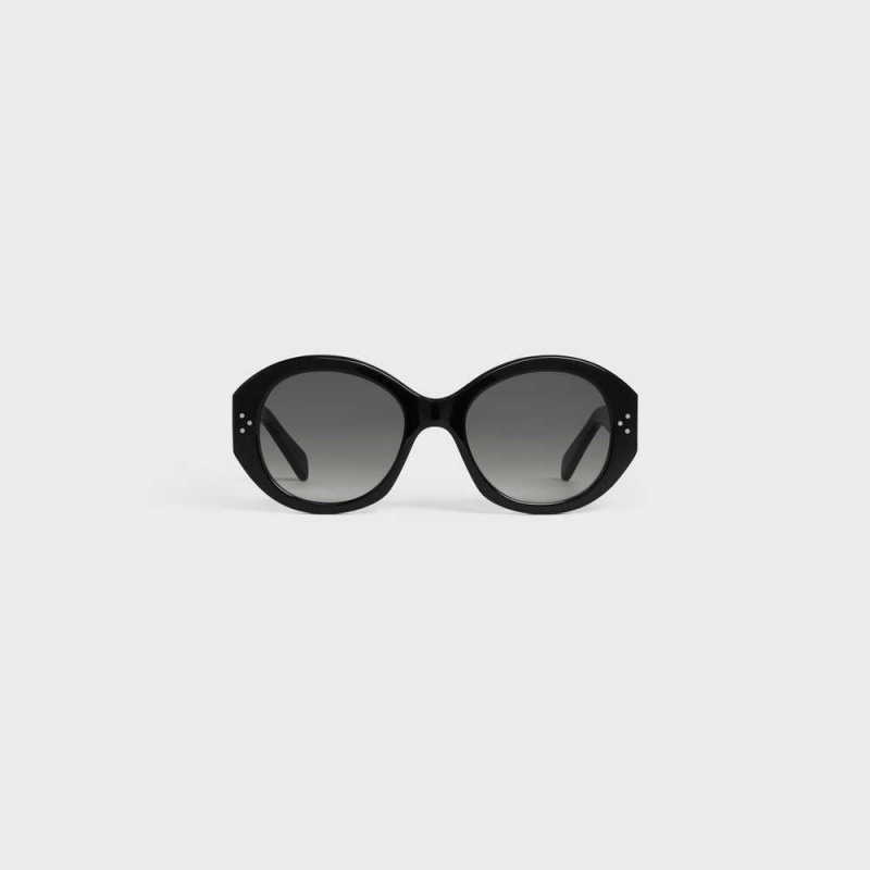 Celine Round S240 in Acetate Sunglasses Black | CL-592432