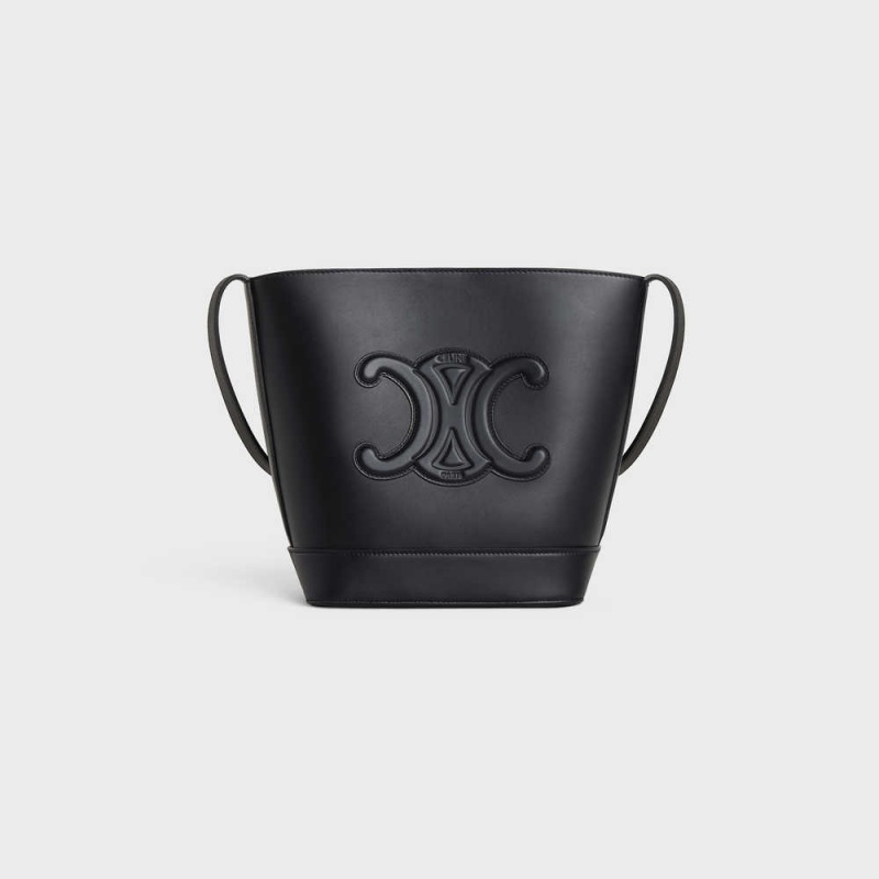 Celine SMALL BUCKET in Smooth Calfskin Cuir Triomphe Black | CL-593145