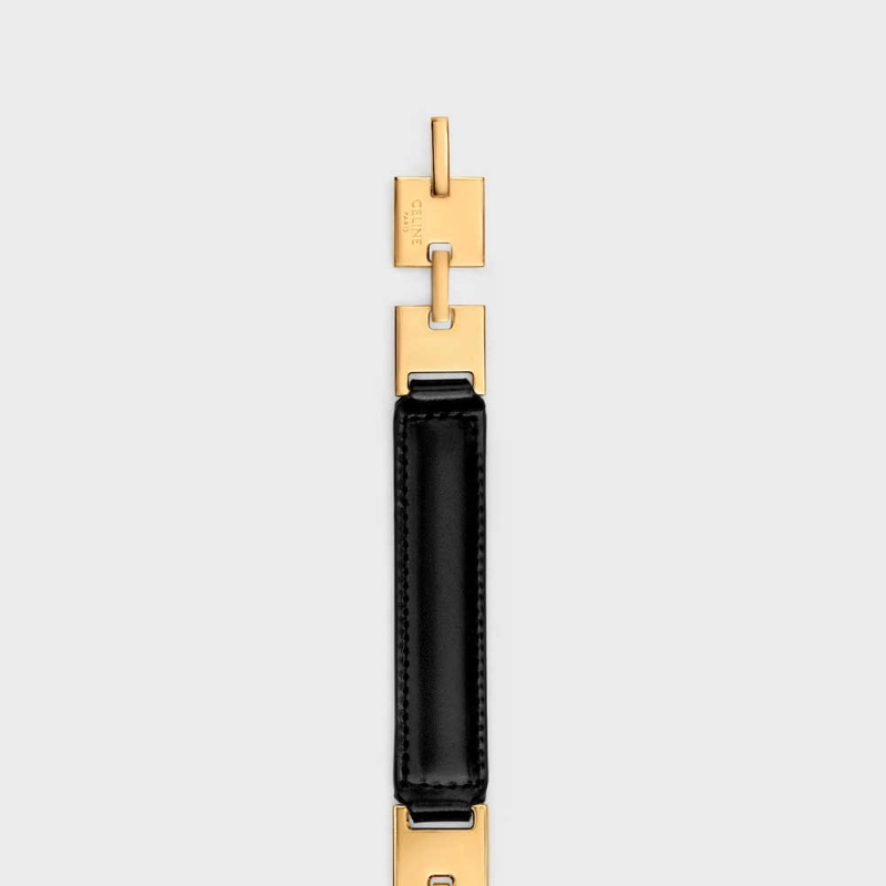 Celine SQUARE ADJUSTABLE in Taurillon Leather Belts Black | CL-592448