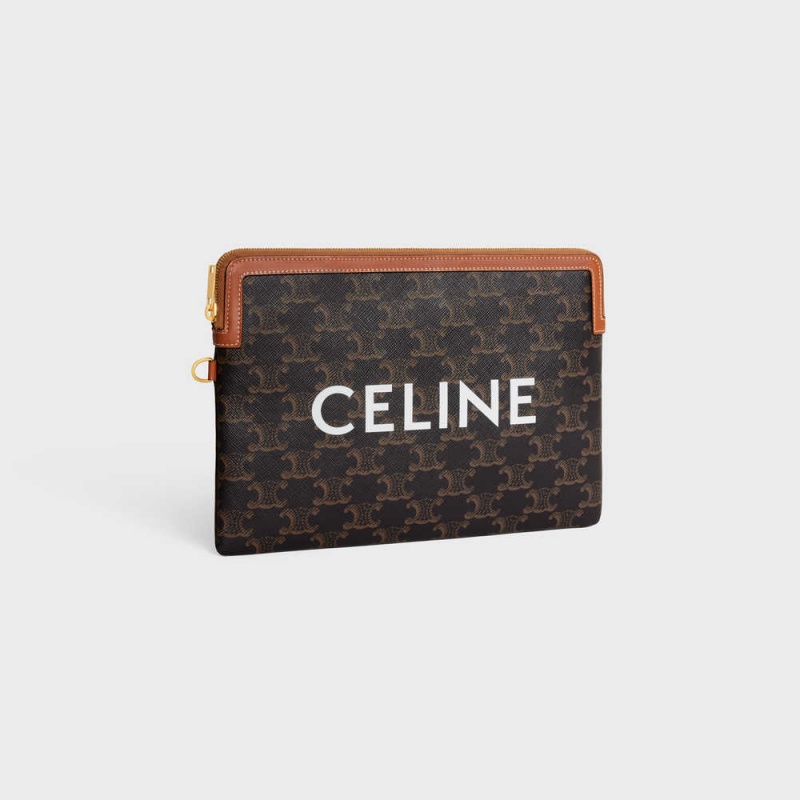 Celine STRAP in Triomphe Canvas and Pouch Tan | CL-592888