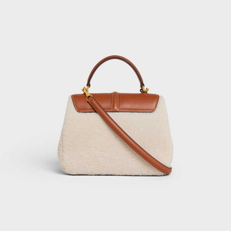 Celine Small Bag in SHEARLING AND natural CALFSKIN 16 Natural / Tan | CL-593277