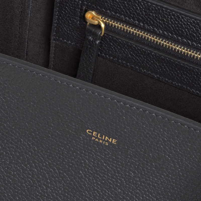 Celine Small Phantom in soft grained calfskin Cabas Black | CL-593091