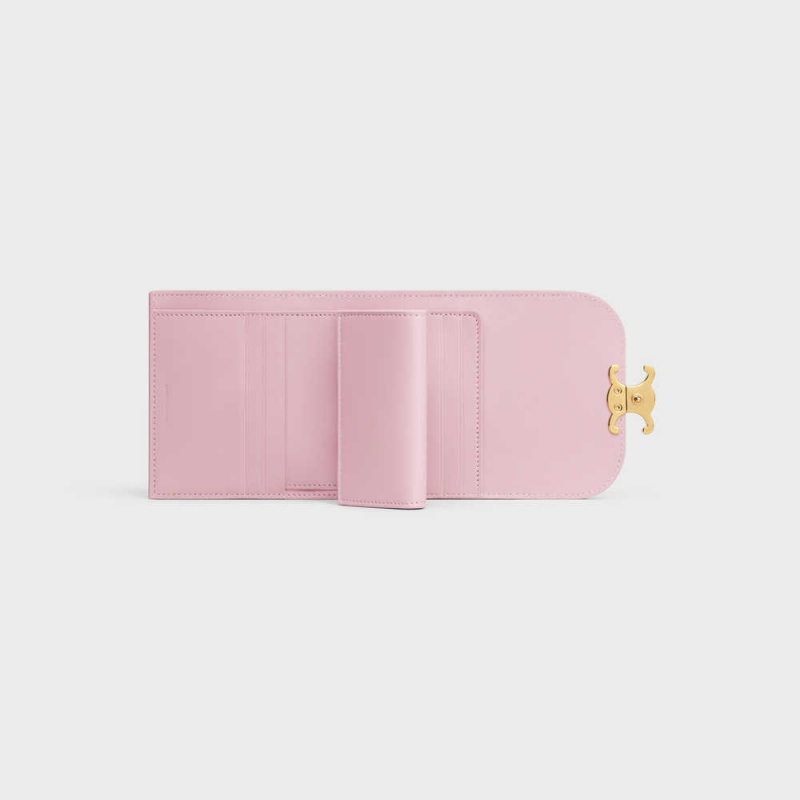 Celine Small TRIOMPHE in NILOTICUS CROCODILE Wallets Light Pink | CL-592974