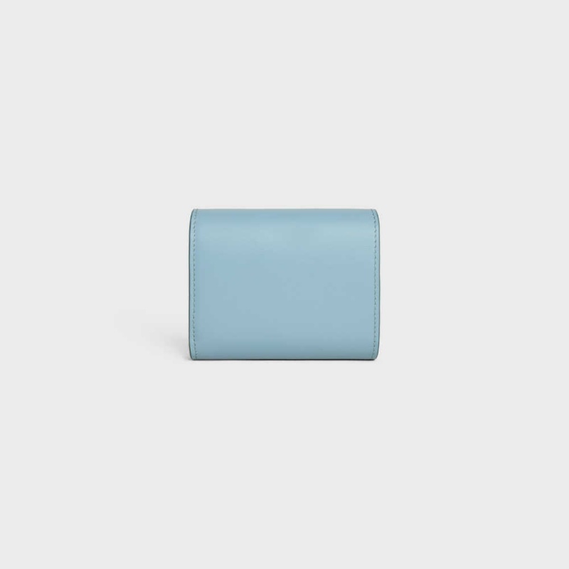 Celine Small TRIOMPHE in Shiny calfskin Wallets California Blue | CL-592972