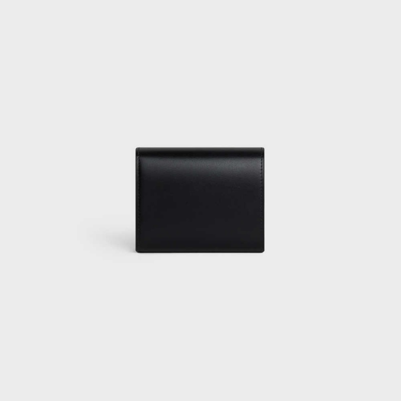 Celine Small TRIOMPHE in Shiny calfskin Wallets Black | CL-592967