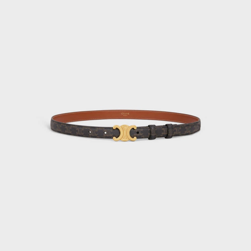 Celine Small TRIOMPHE in Triomphe Canvas Belts Tan | CL-592470