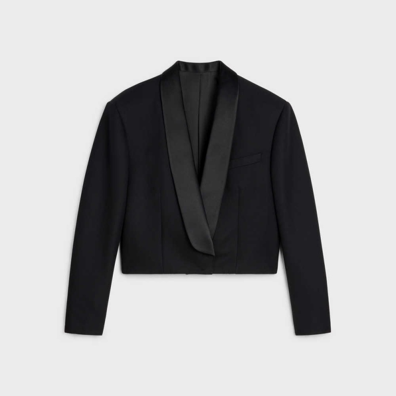 Celine Spencer tux in grain de poudre Jackets Black | CL-592670