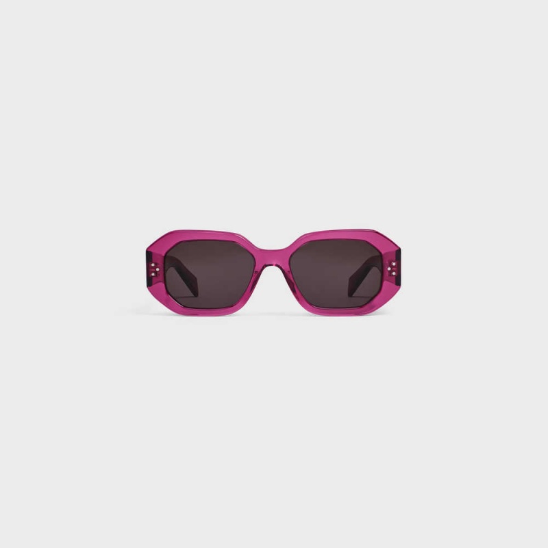 Celine Square S255 in Acetate Sunglasses Transparent Cherry | CL-592403