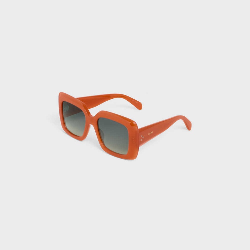 Celine Square S263 in Acetate Sunglasses Milky Rust | CL-592375