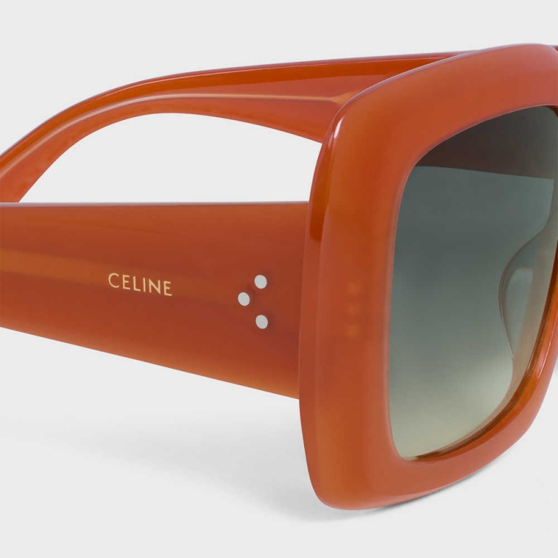 Celine Square S263 in Acetate Sunglasses Milky Rust | CL-592375