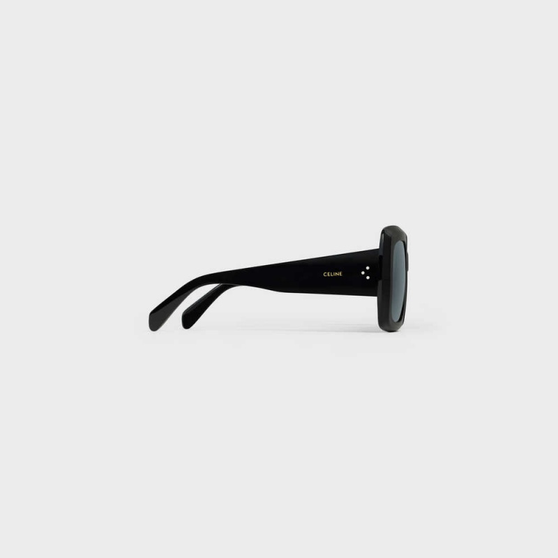 Celine Square S263 in Acetate Sunglasses Black | CL-592374