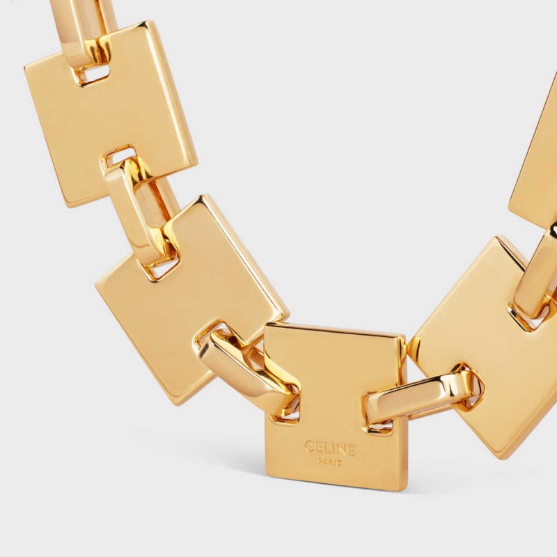 Celine Square in Brass with Gold Finish Necklaces Gold | CL-592252