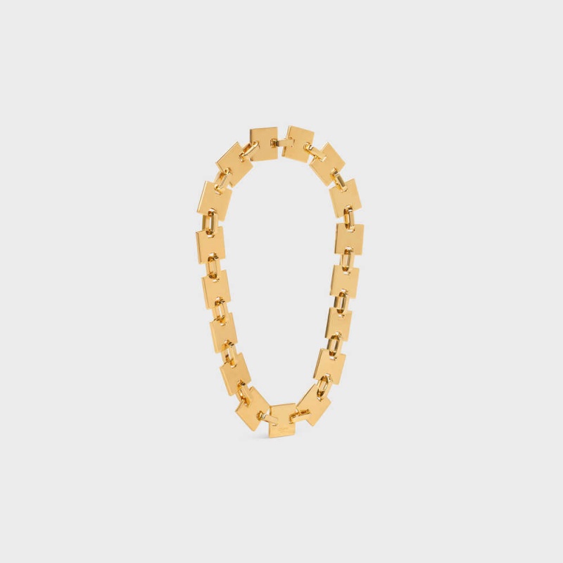 Celine Square in Brass with Gold Finish Necklaces Gold | CL-592252