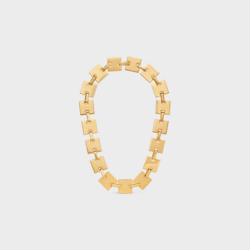 Celine Square in Brass with Gold Finish Necklaces Gold | CL-592252