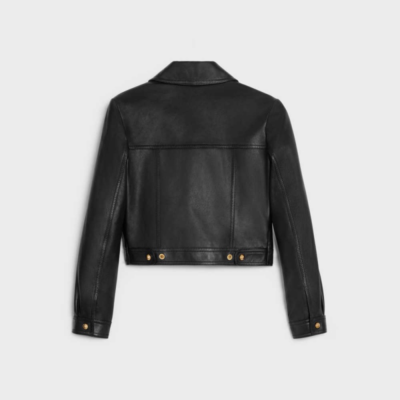 Celine Straighcut neo blouson in soft Leather Black | CL-592611