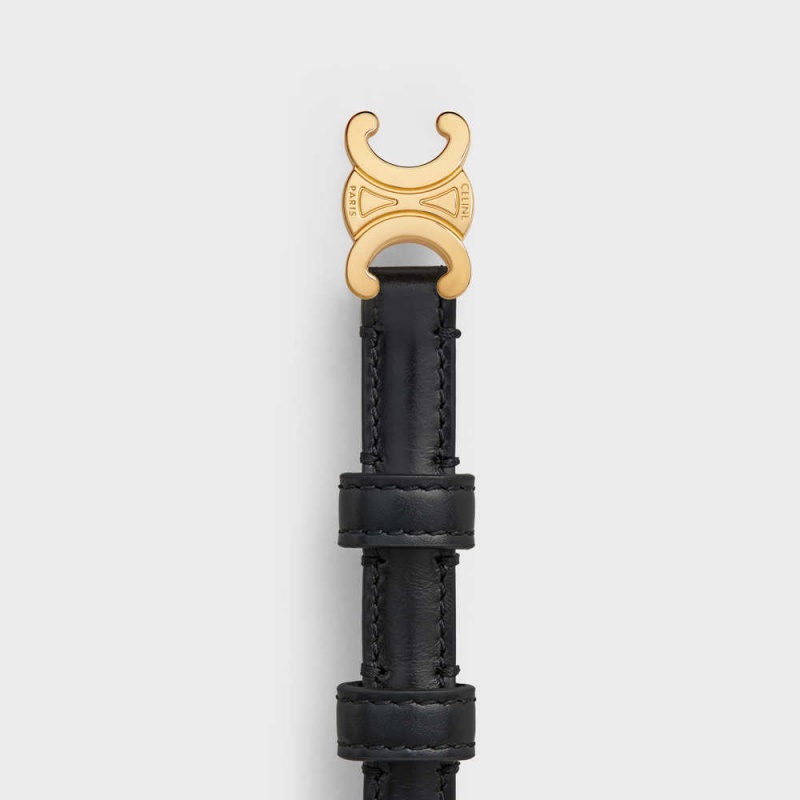 Celine TEEN TRIOMPHE in Taurillon Leather Belts Black | CL-592472