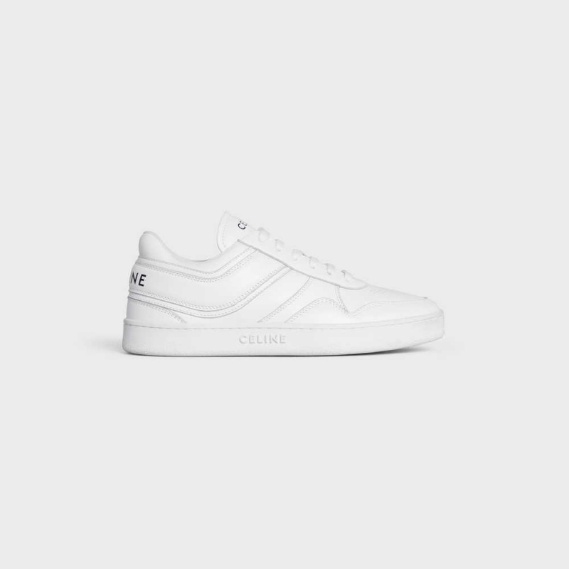 Celine TRAINER LOW LACE-UP in CALFSKIN Sneakers Optic White | CL-592551