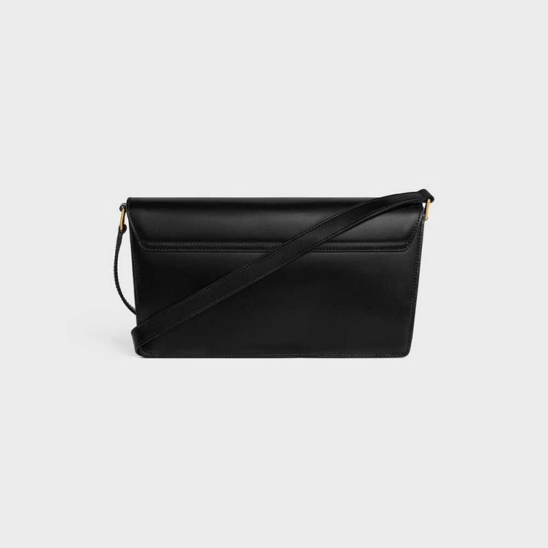 Celine TRAPEZE BAG in shiny calfskin Triomphe Black | CL-593248