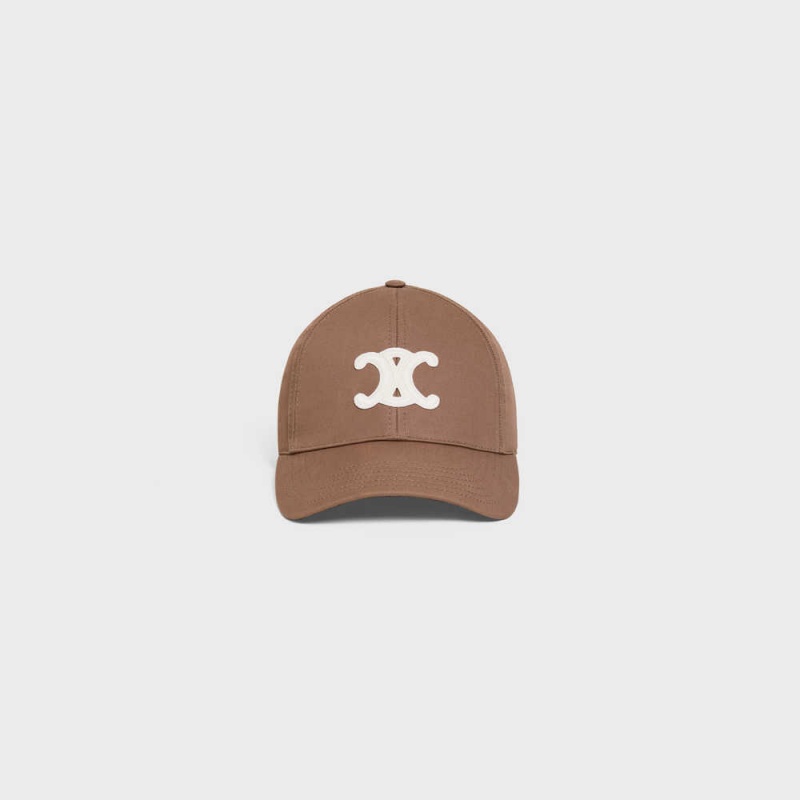 Celine TRIOMPHE BASEBALL IN COTTON Cap MARRON GLACE | CL-592353