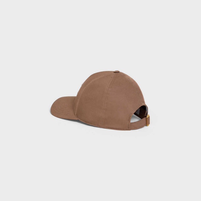 Celine TRIOMPHE BASEBALL IN COTTON Cap MARRON GLACE | CL-592353