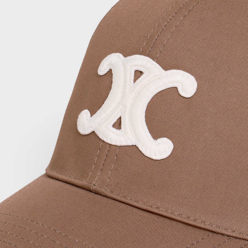 Celine TRIOMPHE BASEBALL IN COTTON Cap MARRON GLACE | CL-592353