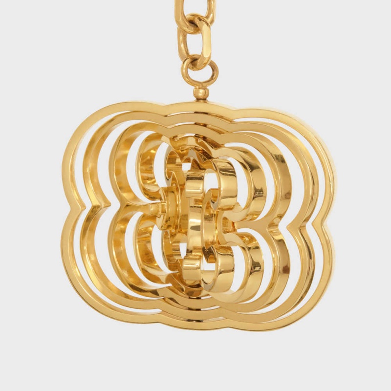 Celine TRIOMPHE HELIX CHARM in Brass Leather Goods Accessories Gold | CL-592917