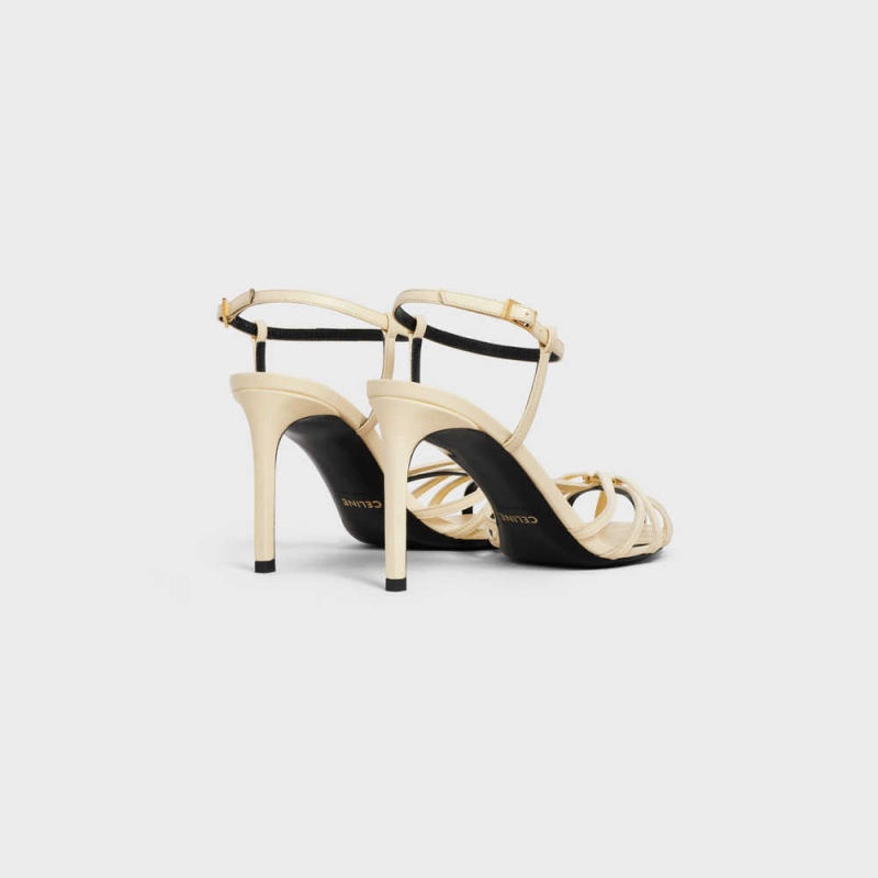 Celine TRIOMPHE in CALFSKIN Sandals Soft Yellow | CL-592600