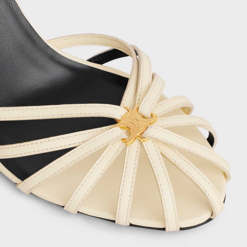 Celine TRIOMPHE in CALFSKIN Sandals Soft Yellow | CL-592600