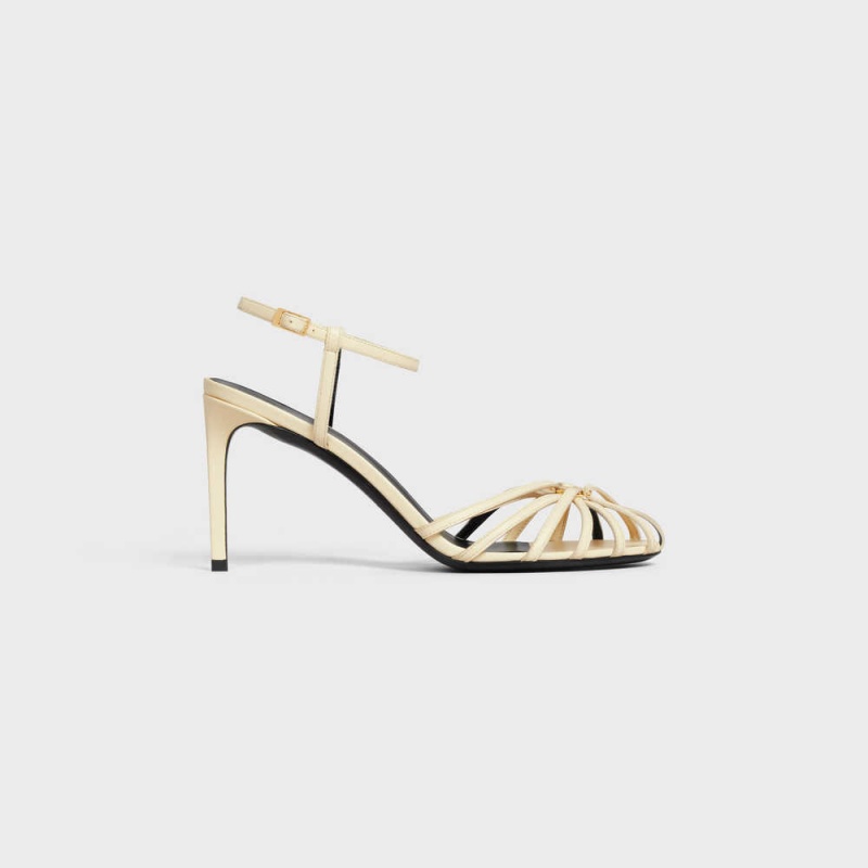 Celine TRIOMPHE in CALFSKIN Sandals Soft Yellow | CL-592600