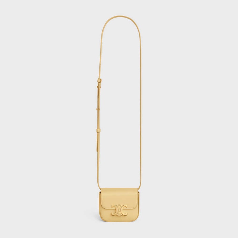 Celine TRIOMPHE in Shiny calfskin Mini Bags POLLEN | CL-593014