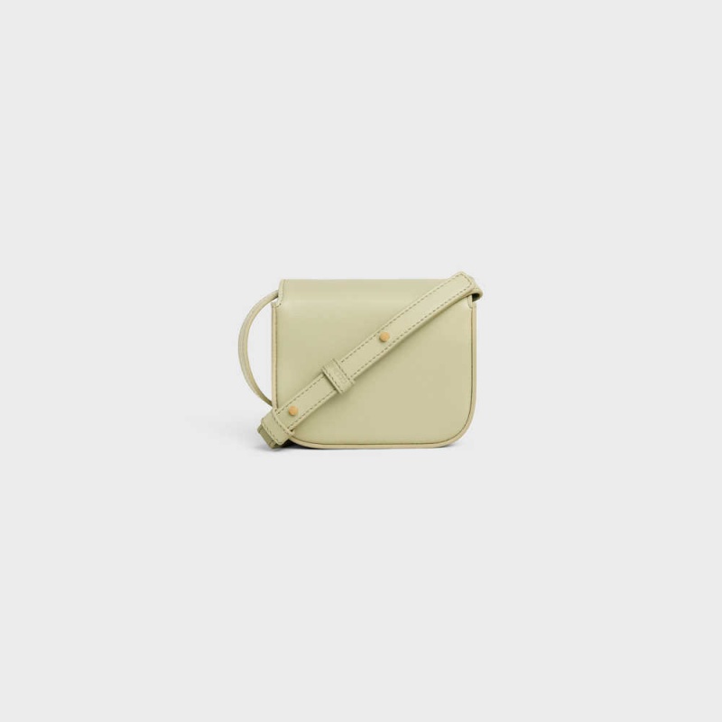 Celine TRIOMPHE in Shiny calfskin Mini Bags ALMOND GREEN | CL-593013