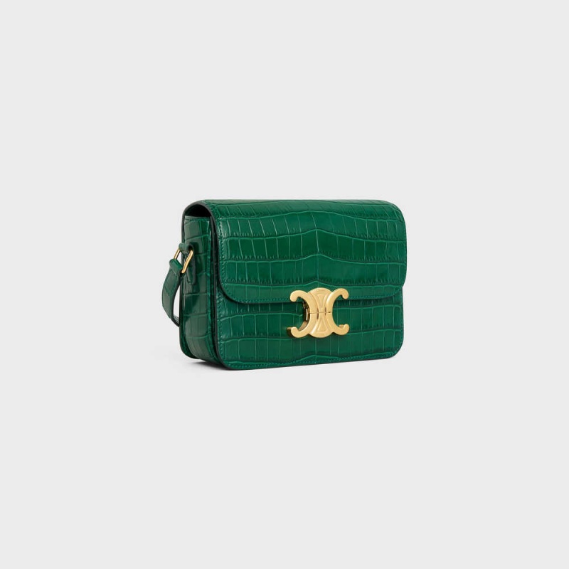 Celine Teen Bag in Niloticus Crocodile Triomphe Green | CL-593210