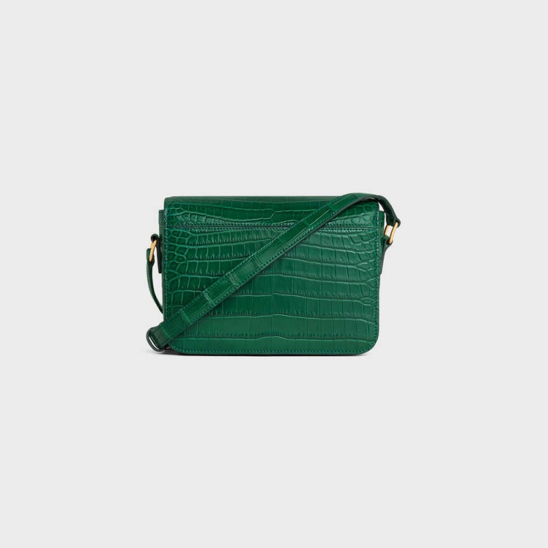 Celine Teen Bag in Niloticus Crocodile Triomphe Green | CL-593210