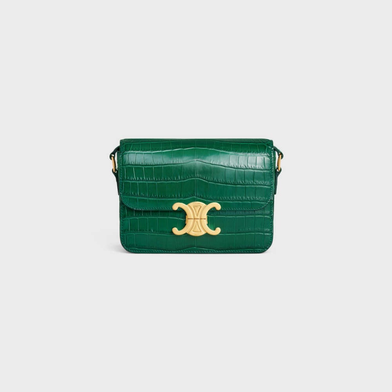 Celine Teen Bag in Niloticus Crocodile Triomphe Green | CL-593210