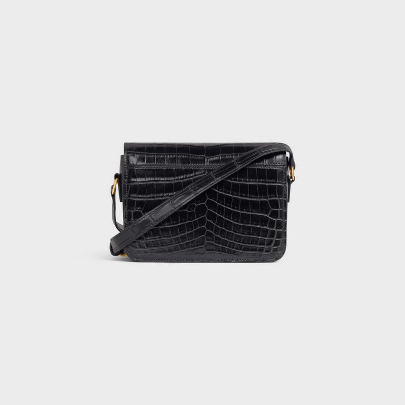 Celine Teen Bag in Niloticus Crocodile Triomphe Black | CL-593208