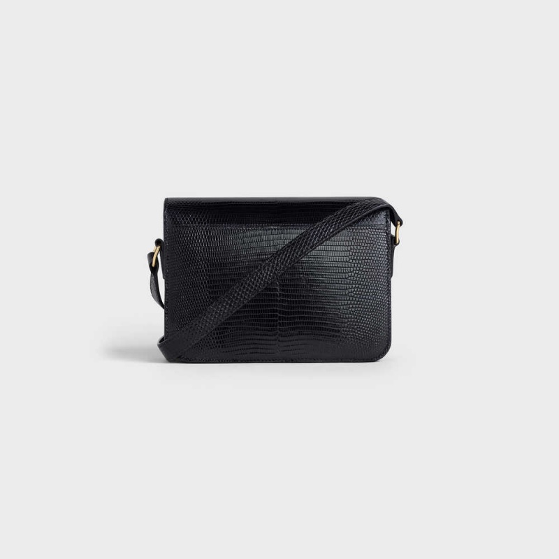 Celine Teen Bag in lizard Triomphe Black | CL-593213