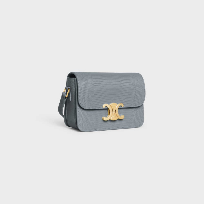 Celine Teen Bag in lizard Triomphe Blue Grey | CL-593200