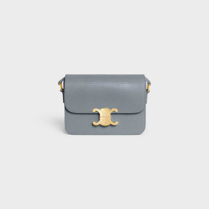 Celine Teen Bag in lizard Triomphe Blue Grey | CL-593200