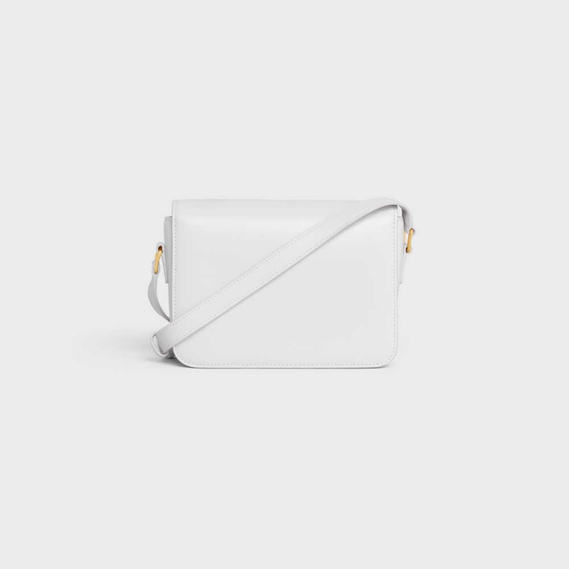 Celine Teen Bag in shiny calfskin Triomphe Arctic White | CL-593206