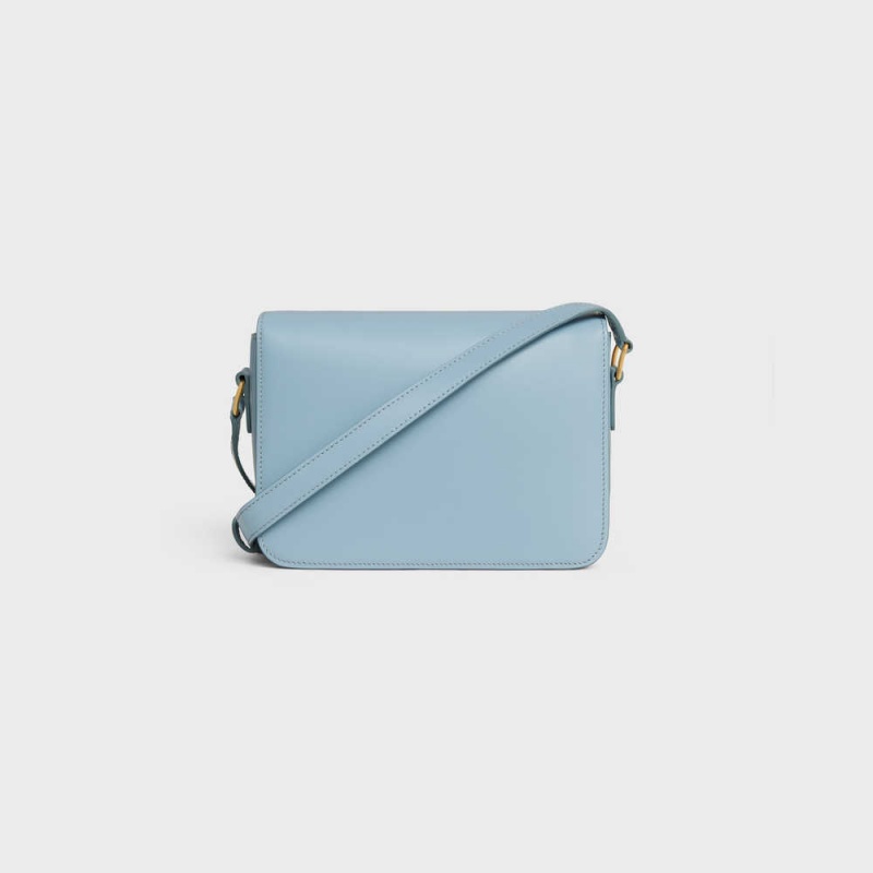 Celine Teen Bag in shiny calfskin Triomphe California Blue | CL-593201