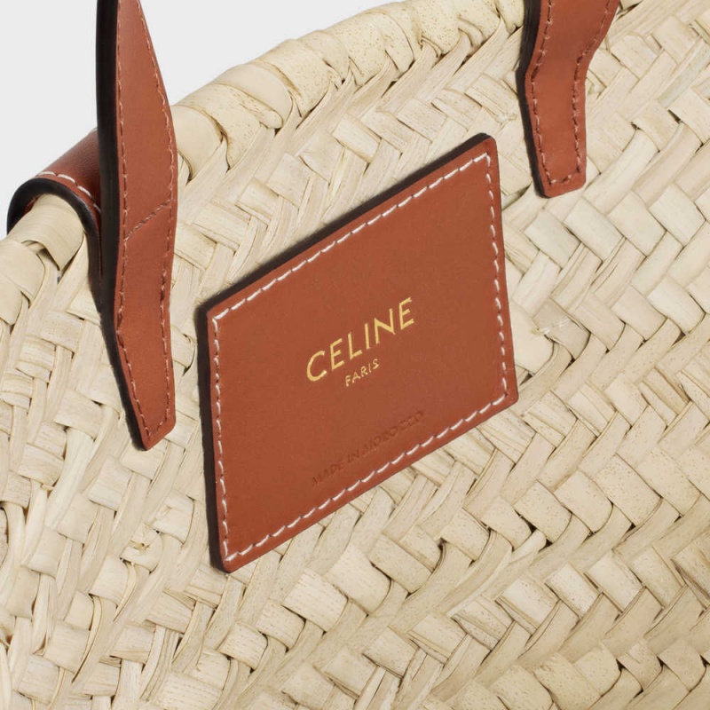 Celine Teen Triomphe Classic in Palm leaves and Calfskin Panier Tan | CL-593072