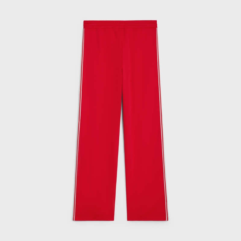 Celine Tracksuit in double face jersey Pants RED / OFF WHITE | CL-592039