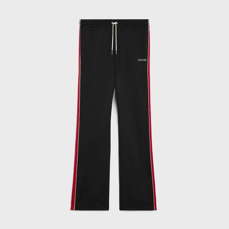 Celine Tracksuit in double face jersey Pants BLACK/RUST/ECRU | CL-592035