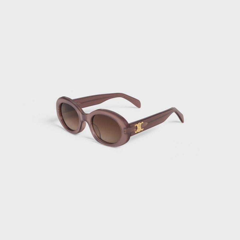 Celine Triomphe 01 in Acetate Sunglasses Milky Hazelnut | CL-592382