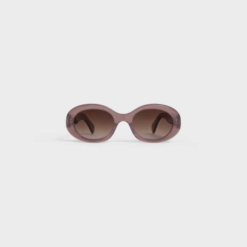 Celine Triomphe 01 in Acetate Sunglasses Milky Hazelnut | CL-592382